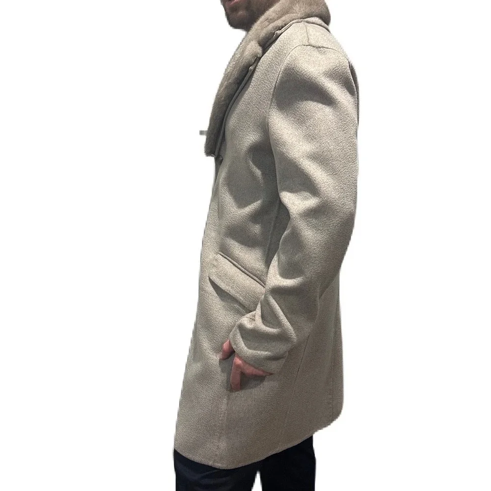 RIVO Capolavoro Tan‎ Wool Mink Men's Coat Jacket NWT Size 54 or XL